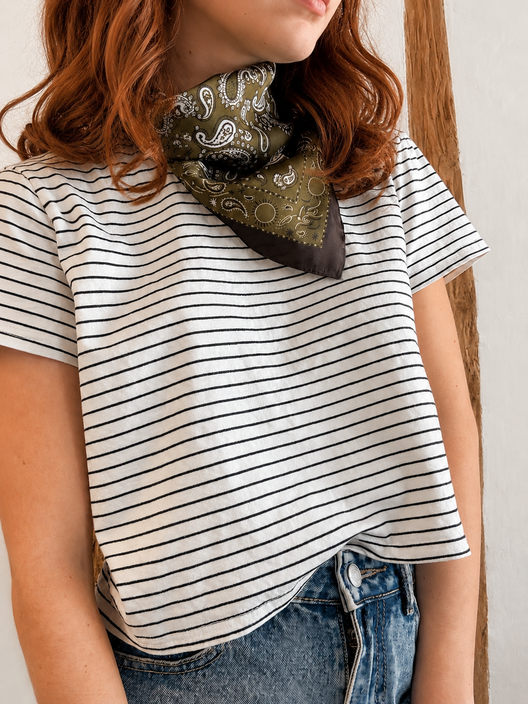Foulard vert kaki