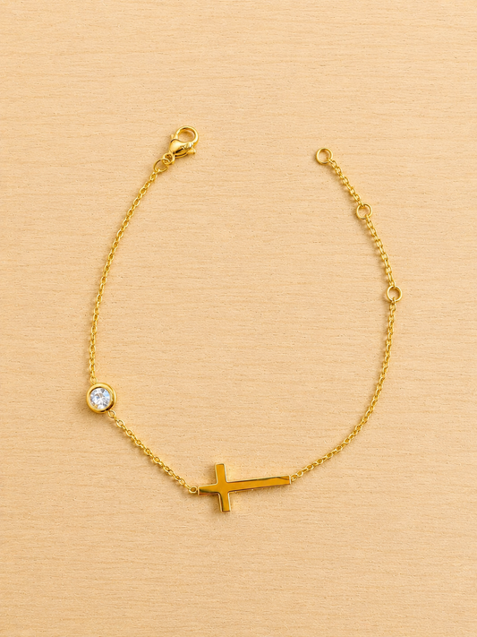 Bracelet croix avec pierre