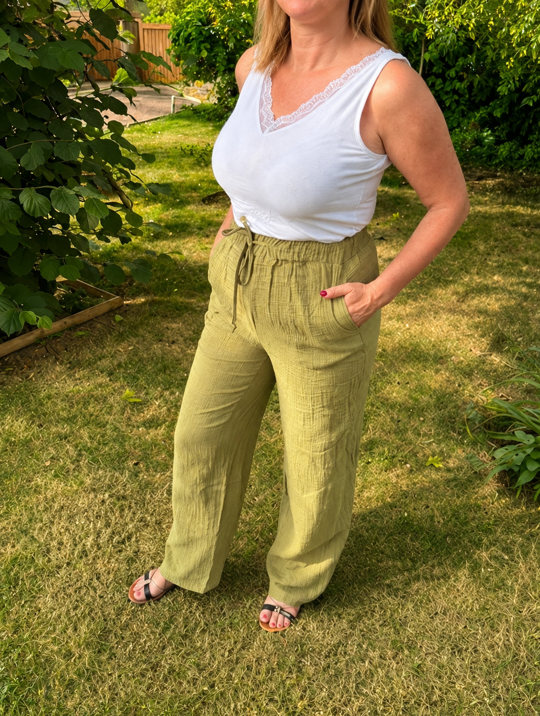 Pantalon en gaz de coton